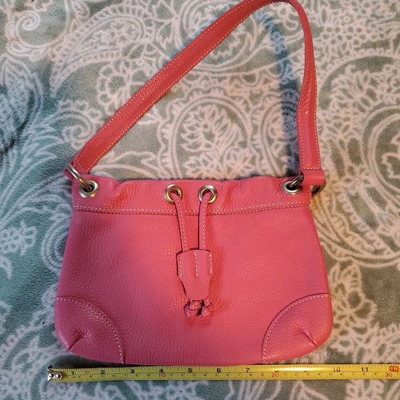 Dooney & Bourke NWOT Fuschia Baby Drawstring Handbag Made in Italy - Picture 1 of 9